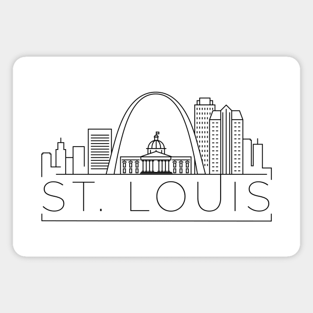 St. Louis Minimal Skyline Magnet by kursatunsal